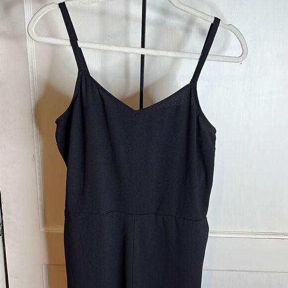Grayson Womens Sleeveless Spaghetti Strap Wide leg Pants Jumpsuit Black Sz Large - Picture 2 of 7